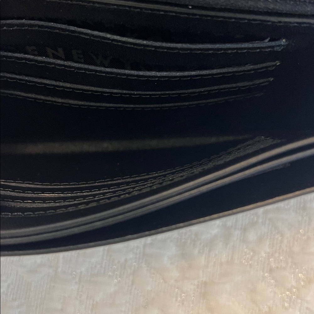 KATE SPADE STRIPED LEATHER WALLET BLACK & WHITE - Picture 7 of 16